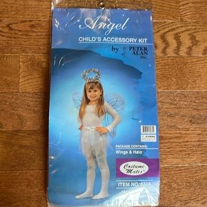 NWT child’s white and silver wings and halo costume